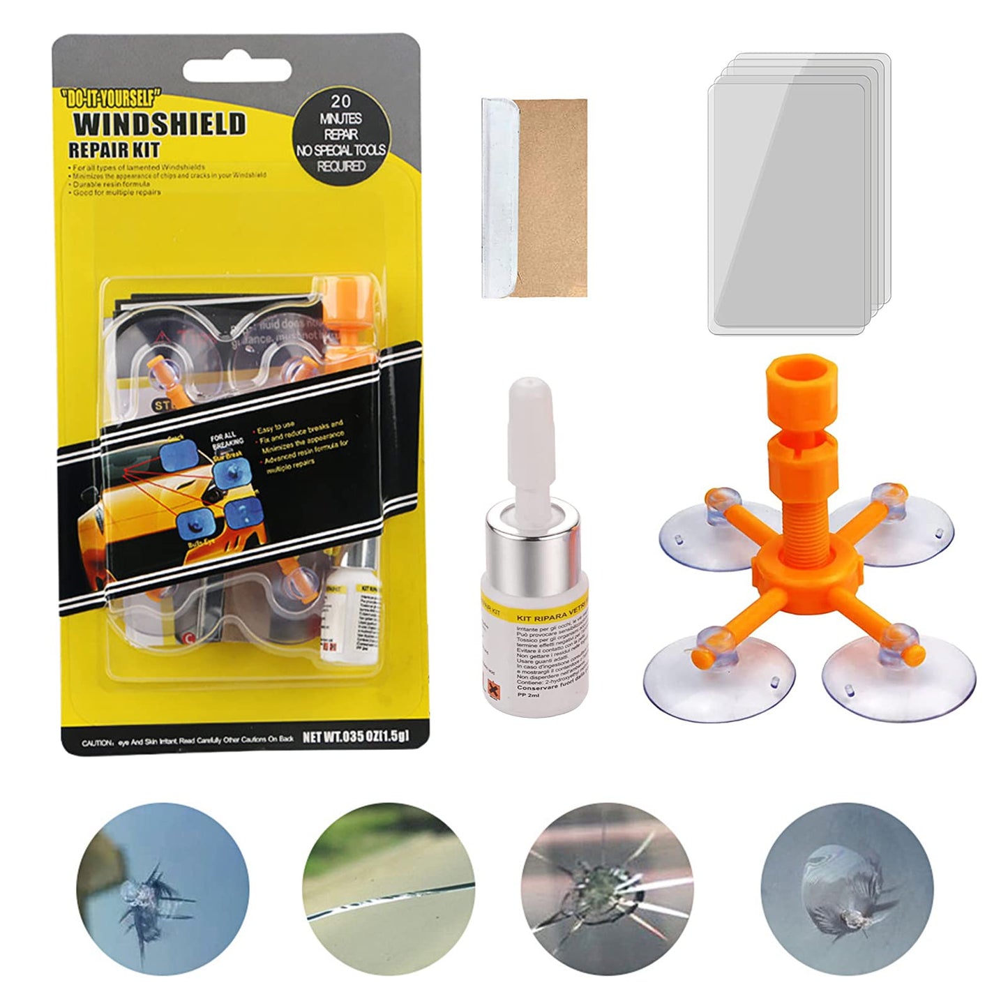 KIT DE REPARACION DE CRISTAL VIDRIO PARABRISAS DE CARRO VEHICULO MD